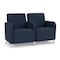 Lesro Siena Lounge Reception 2 Seat Tandem Seating, Brushed Steel, RF Blueberry Upholstery SN2103 - alternate 1